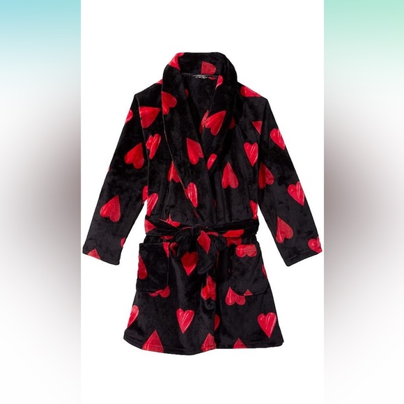 Victoria’s Secret brand plush heart robe size medium/large. - Picture 1 of 4